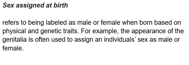 sex assigned at birth def 4